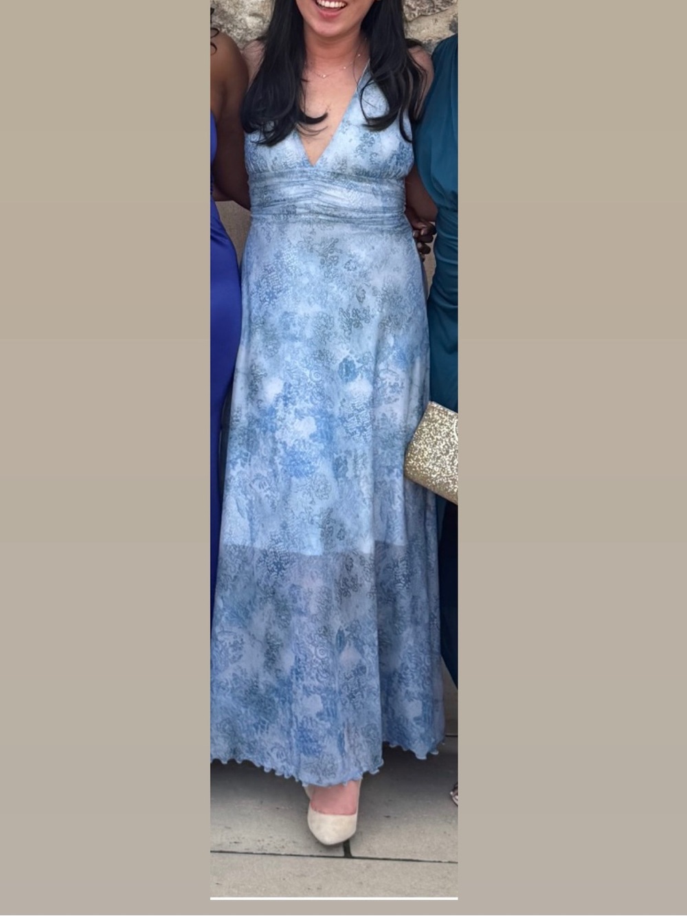 Solana Halter Wedding Guest Dress Sz Small